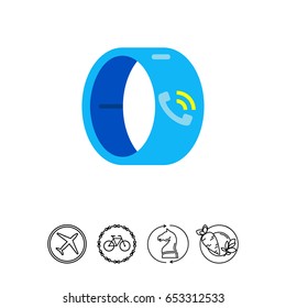 Smartband with Telephone Receiver Icon