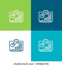 Smartboard green and blue material color minimal icon or logo design