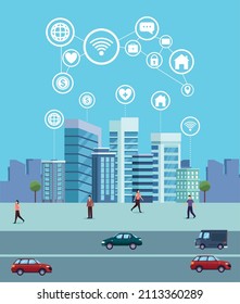 Smartcity And Cars In Road Scene