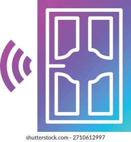 Ilustración de diseño de icono de Vector de puerta inteligente