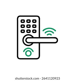 smart-door-lock icon vector illustration style