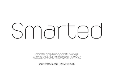 Smarted, uma fonte abstrata ciência alfabeto. digital espaço tipografia vetor ilustração design