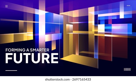 Projeto de ilustração vetorial multicolor de fundo baseado em tecnologia