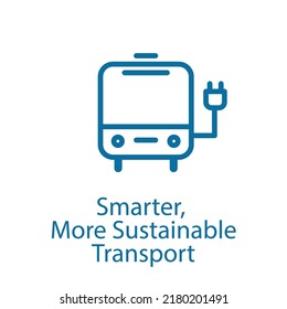 Smarter, More Sustainable Transport Icon. The European Green Deal. Vector Illustration EPS 10