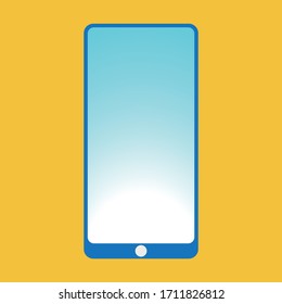 Smartfon flat icon. EPS 10. Vector illustration on orange background