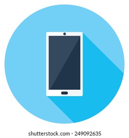  Smartfon flat icon. Modern flat icons with long shadow effect in stylish colors. Icons for Web and Mobile Application. EPS 10. 