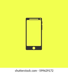 Smartfon icon flat. Black pictogram on white background. Vector illustration symbol and bonus button