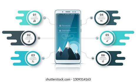 Smartfone business infographic. Business graphic. Vector eps 10