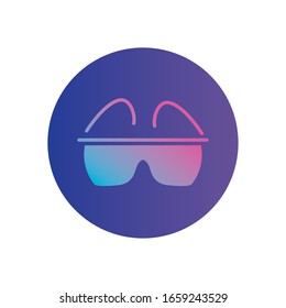 smartglasses gradient style icon design, futuristic virtual technology modern innovation digital entertainment tech and simulation theme Vector illustration