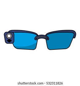 smartglasses icon over white background. wearable technology device. vector illustration