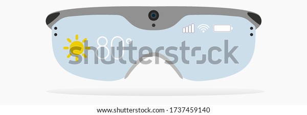Smartglasses or smart glasses or AR glasses are\
wearable computer glasses. Front view.\
