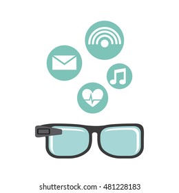 smartglasses wearable technology icons vector illustration design