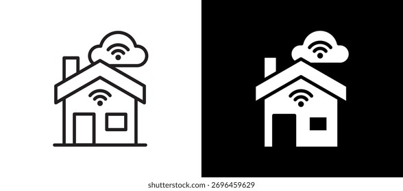 Smarthome Icon blackwhite Vector Illustration
