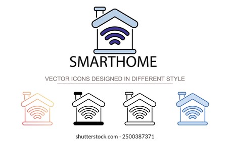 Smarthome-Symboldesign mit weißem Hintergrund - Stockgrafik