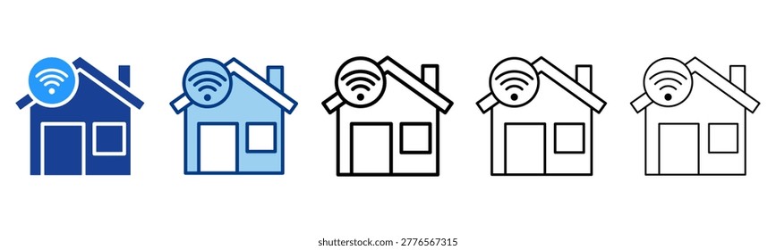 Smarthome Icon In Different Color And Outline Style