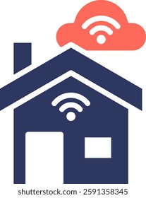 Smarthome Icon Glyph Color Vector Illustration