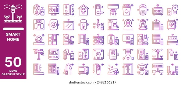 Smarthome icon pack gradient style. Contains 50 icons