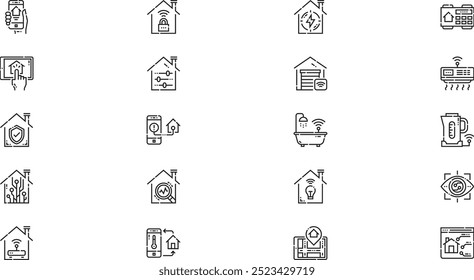 Iconos de Smarthome Colección de iconos vectoriales de alta calidad con trazo editable. Ideal para Profesional y Proyectos Creativos.