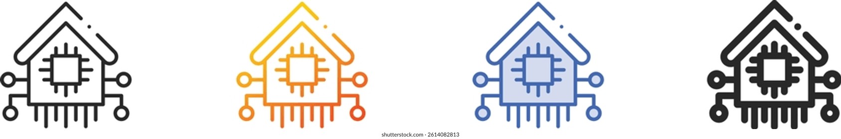 smarthome icon.Thin Linear, Gradient, Blue Stroke and bold Style Design Isolated On White Background