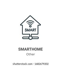 Smarthome outline vector icon. Thin line black smarthome icon, flat vector simple element illustration from editable other concept isolated stroke on white background