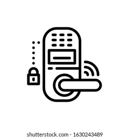  Smarthome, smart door lock icon, elements of smarthome icon set, premium line icon for web design and app development