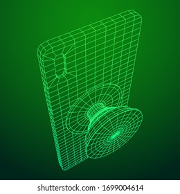 Smarthone Cellphone Pop Socket Holder. Wireframe low poly mesh vector illustration.