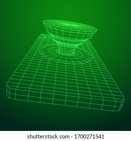 Smarthone Cellphone Pop Socket Holder. Wireframe low poly mesh vector illustration.