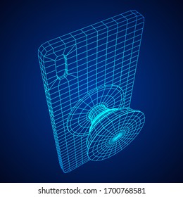 Smarthone Cellphone Pop Socket Holder. Wireframe low poly mesh vector illustration.