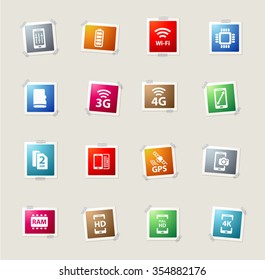 Smarthone specs card icons for web