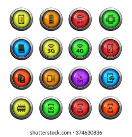 Smarthone specs  vector icons for web sites and user interface