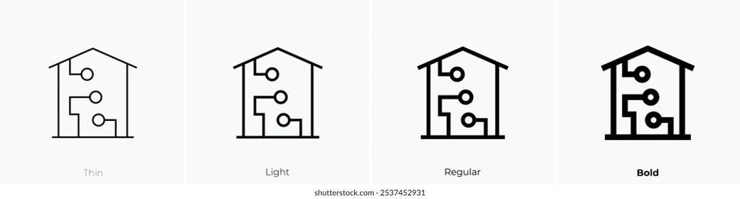 smarthouse icon. Thin, Light Regular And Bold style design isolated on white background
