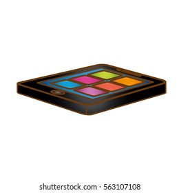 smarthphone with app thumbnails on screen icon image vector illustration design 