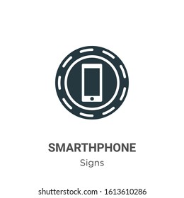 Smarthphone glyph icon vector on white background. Flat vector smarthphone icon symbol sign from modern signs collection for mobile concept and web apps design.