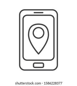 smarthphone icon. line vector illustration with editable stroke.