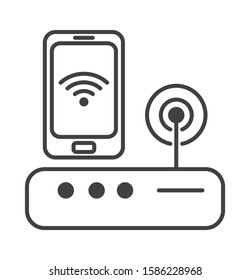 smarthphone icon. line vector illustration with editable stroke.