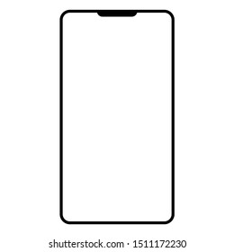 Smarthphone icon with outline style. resizeable, editable, customable, change color