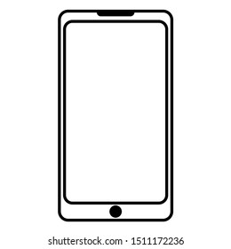 Smarthphone icon with outline style. resizeable, editable, customable, change color