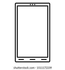 Smarthphone icon with outline style. resizeable, editable, customable, change color
