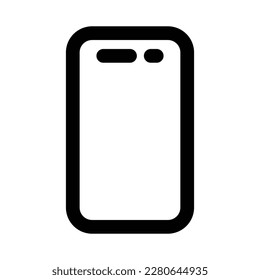 Smarthphone icon with outline style. resizeable, editable, customable, change color