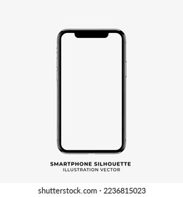 smarthphone view silhouette vector illustration