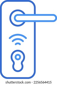 Icono de la tecnología Smartlock con estilo duotone azul. Computación, diagrama, descarga, archivo, carpeta, gráfico, laptop. Ilustración del vector