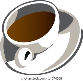 Smartly illustrated coffee cup in vector format