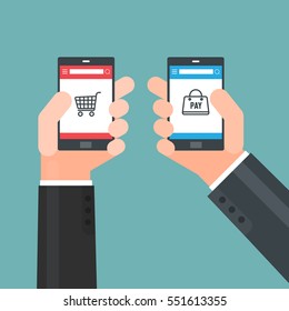 Smartpay, Concept of online shopping. Vector illustration