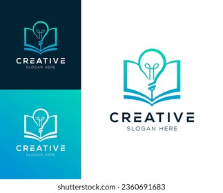 Smartpen, education, smartbook logo design vector illustration