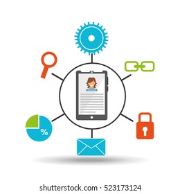 smartph technology social media concept vector illustration eps 10