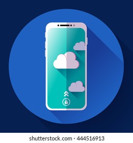 Smartphon flat icon, mobile phone icon vector. Flat 2.0 design style.