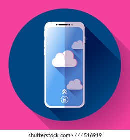 Smartphon flat icon, mobile phone icon vector. Flat 2.0 design style.