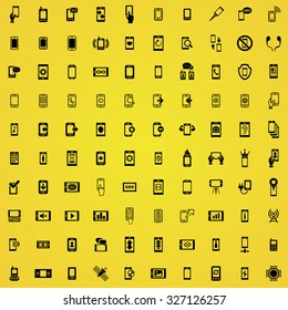 smartphone 100 icons universal set for web and mobile