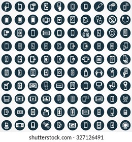 smartphone 100 icons universal set for web and mobile
