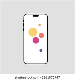 smartphone 15 vector illustration. phone mock up Isolated on White Background. 